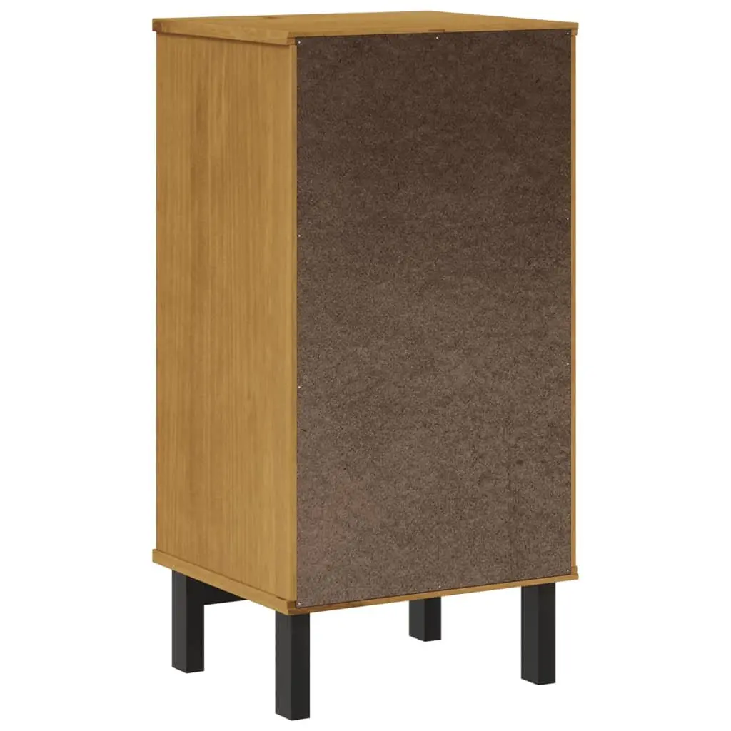 Solid Pine Wood Bedside Cabinet Brown Nightstand with 2 Drawers and Storage Compartment