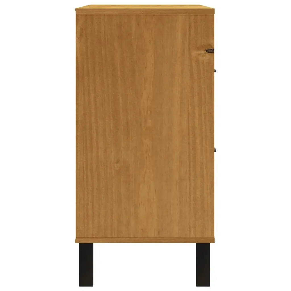 Drawer Cabinet 4 Drawer Storage Organizer Brown Wooden Solid Pine