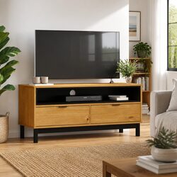Enhance Your Living Space with a Brown Pine TV Cabinet