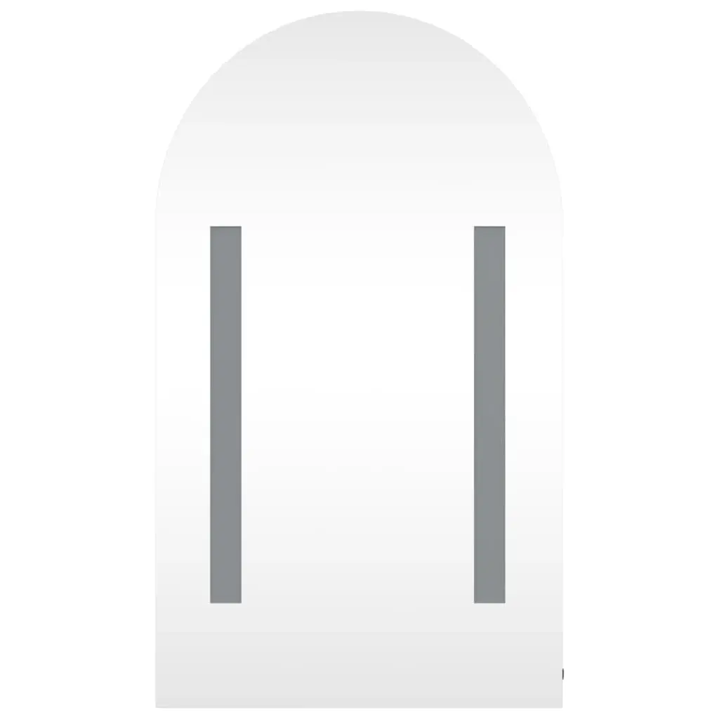 Bathroom Mirror Cabinet 42x13x70cm Arched Wall-Mounted Grey with LED Light