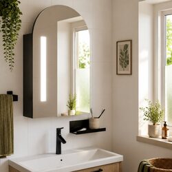 Stylish Wall-Mounted Bathroom Mirror Cabinet with LED Light