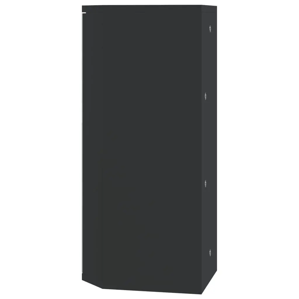 Corner Bathroom Mirror Cabinet Wall-Mounted Black 30x24x60cm Moisture Resistant with 2 Removable Shelves