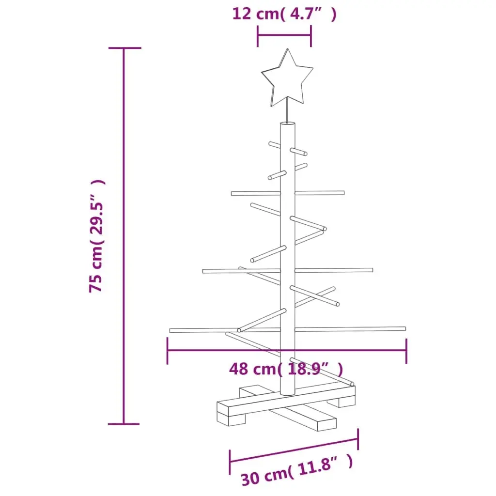 75cm Wooden Christmas Tree