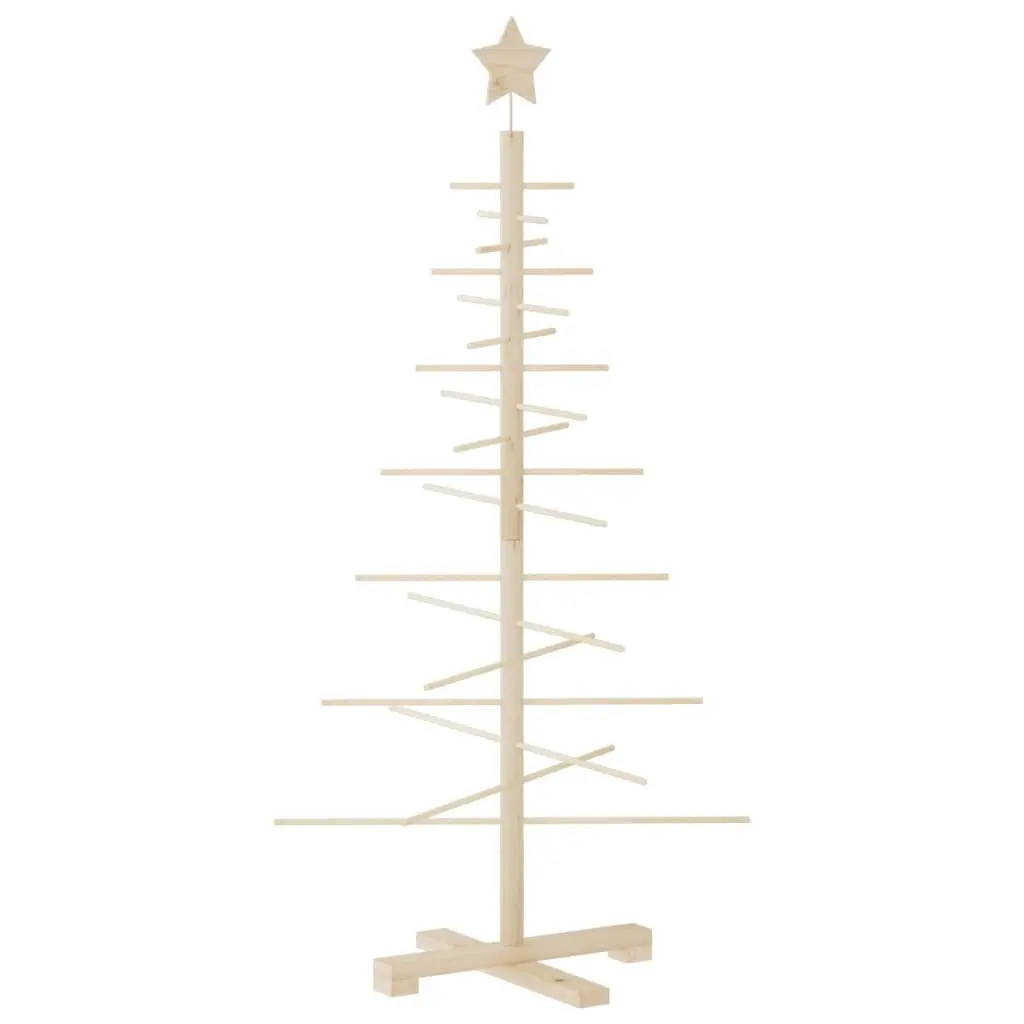 Natural Wood Pine Stand 125cm Wooden Christmas Tree