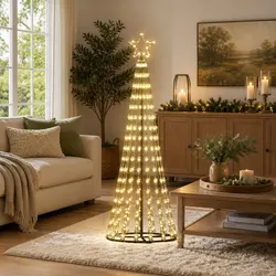 LED Christmas Tree 180cm Warm White 275 Lights 8 Effects USB Powered Holiday