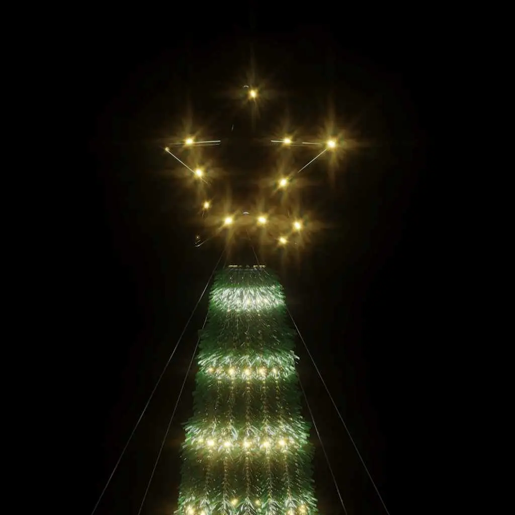 LED Christmas Tree 180cm 275 LEDs Warm White Pre Lit with 8 Lighting Effects Home Decor