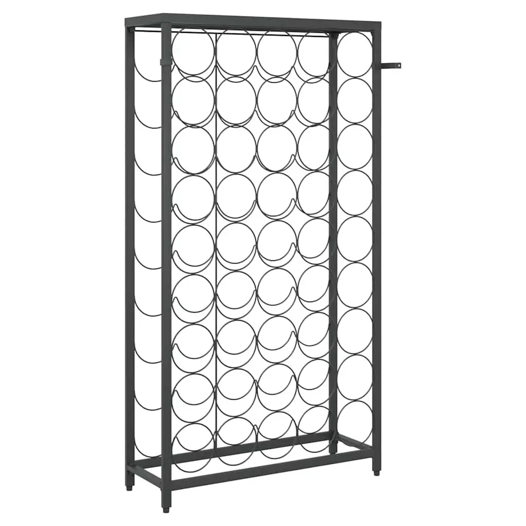 Wine Rack 45 Bottles Black Wrought Iron Wall Mount Storage Display Stand