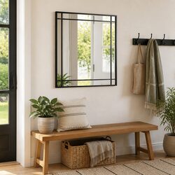 Black Minimalist Wall Mirror 50x50 cm for Home Decor