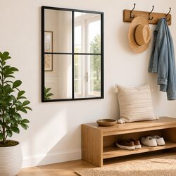 Wall Mirror Black Rectangle 40x50 cm Glass Iron Frame Vertical Horizontal
