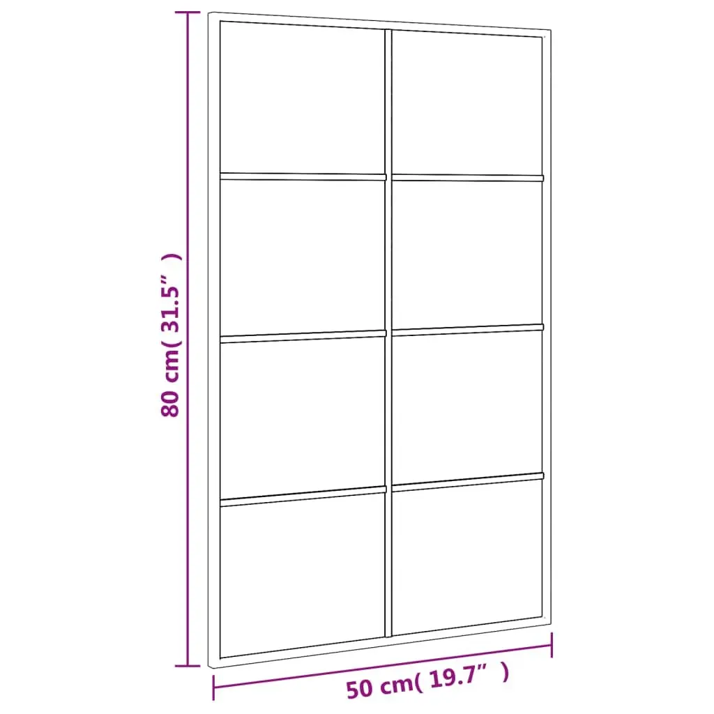 Wall Mirror 50x80 cm Black Iron Frame Minimalist Home Decor