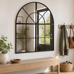 Stylish Black Iron Frame Wall Mirror for Home Decor
