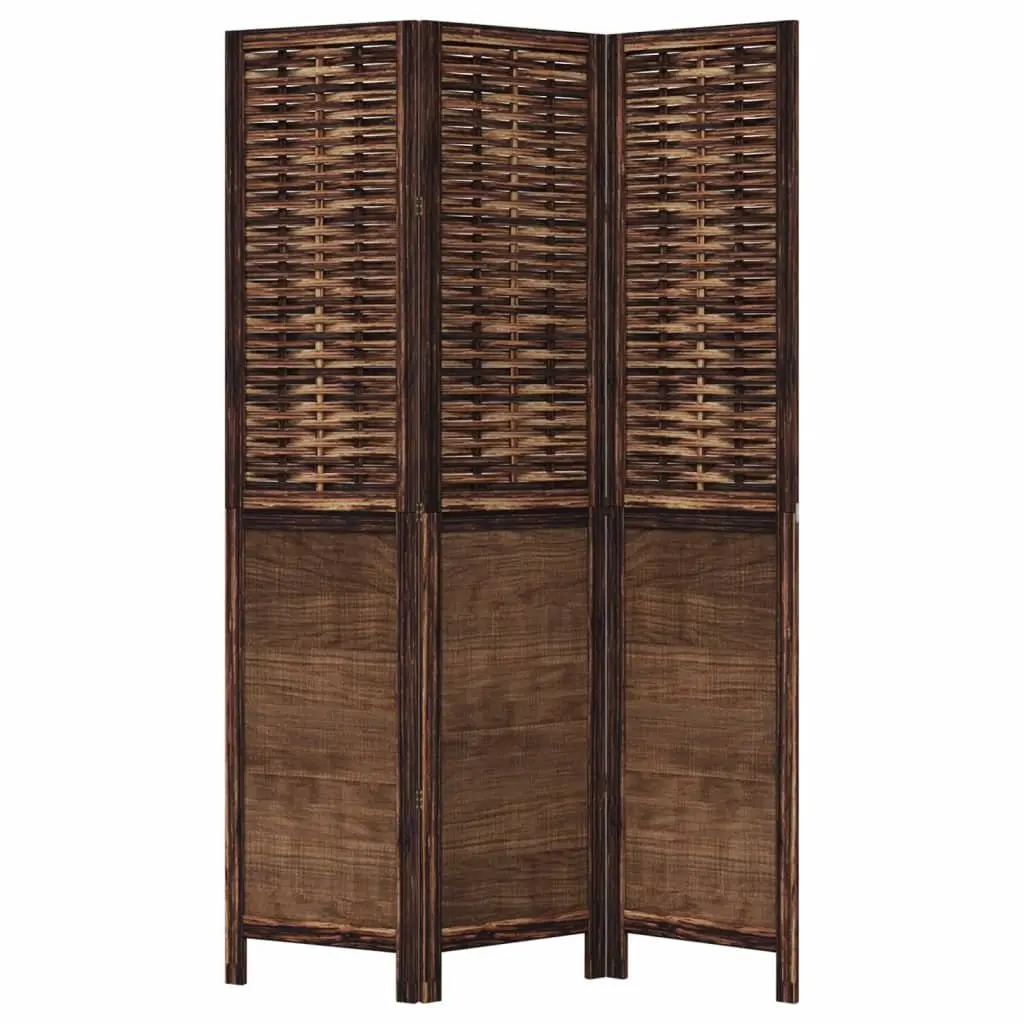 Room Divider 3 Panels Dark Brown Folding Privacy Screen Indoor Partition
