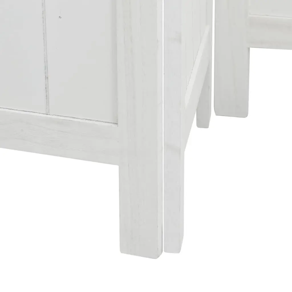 Room Divider 4 Panels White Folding Screen Privacy Partition Indoor Decor