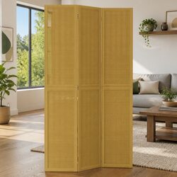 Room Divider 3 Panels Folding Privacy Screen Indoor Partition Paulownia Wood