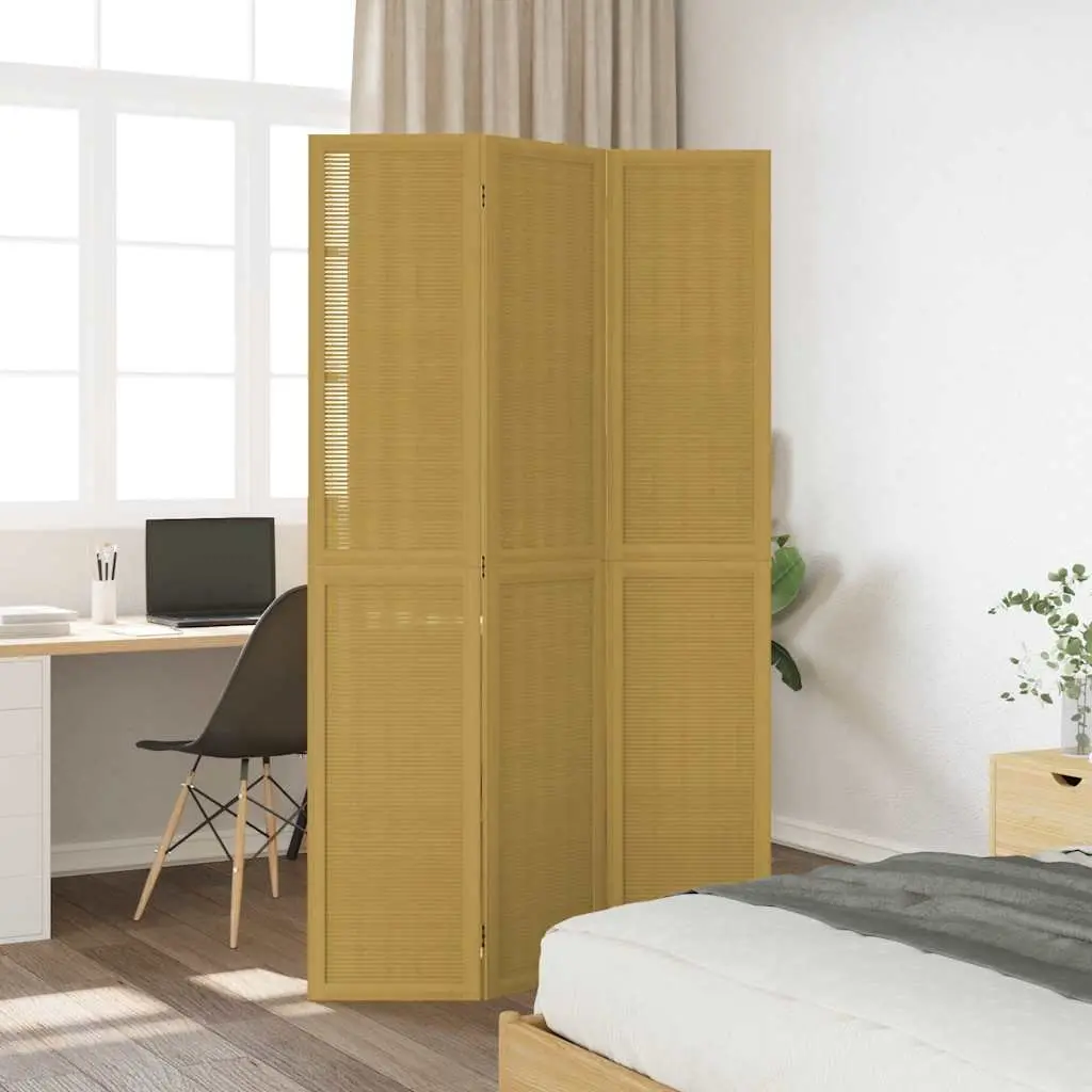 Room Divider 3 Panels Folding Privacy Screen Indoor Partition Paulownia Wood