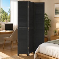 Black Folding Room Divider - Enhance Your Space Style