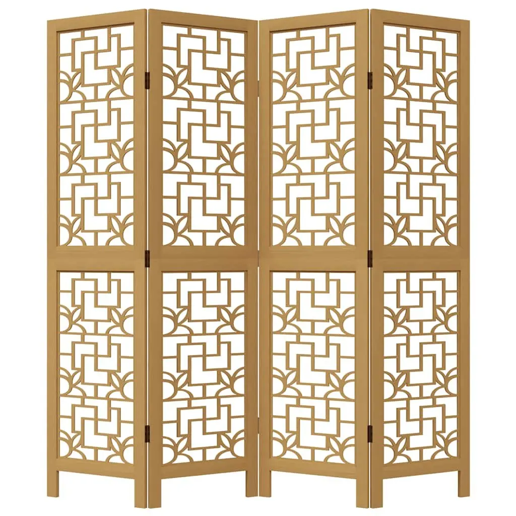 Room Divider 4 Panels Folding Privacy Screen Partition Indoor Decorative Brown