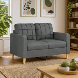 2-Seater Sofa Grey Fabric 120cm Lounge Couch Living Room Furniture