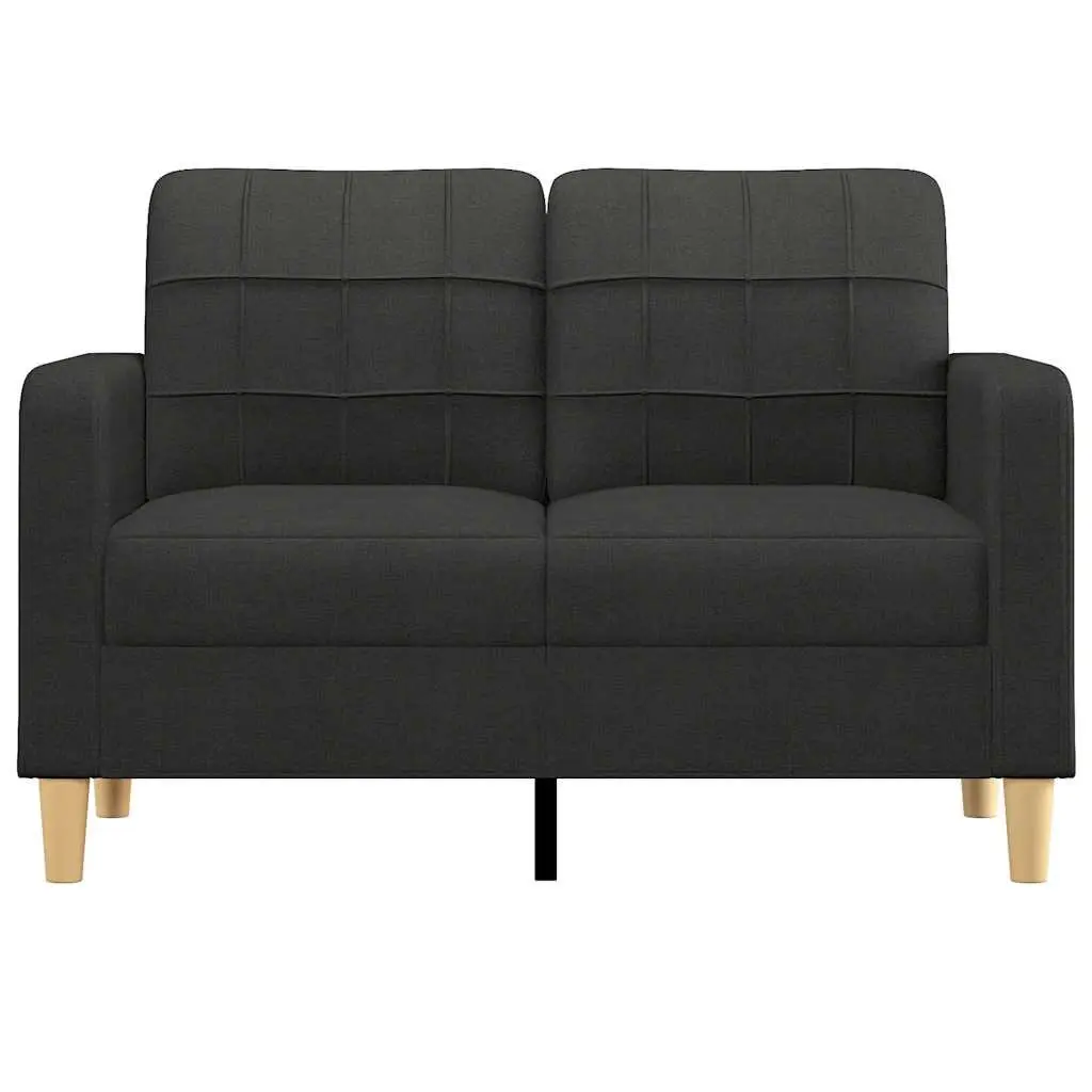 2-Seater Sofa 120cm Black Fabric Modern Lounge Couch
