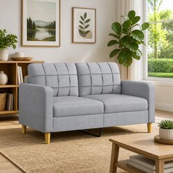 Modern Light Grey 2-Seater Sofa for Your Living Room