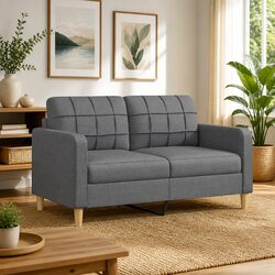 Grey Fabric 2-Seater Sofa for a Cozy Living Room