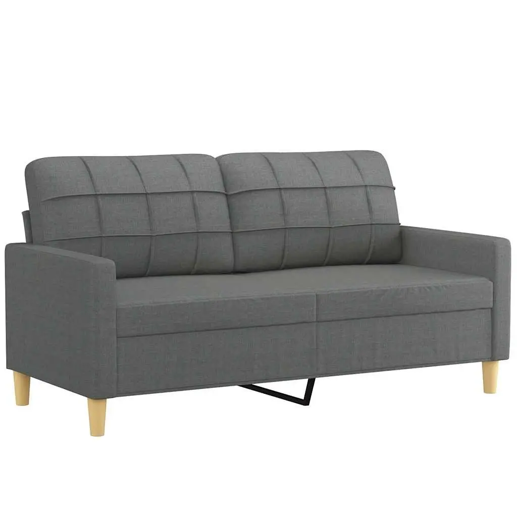 2-Seater Sofa 140cm Grey Fabric Modern Lounge Couch
