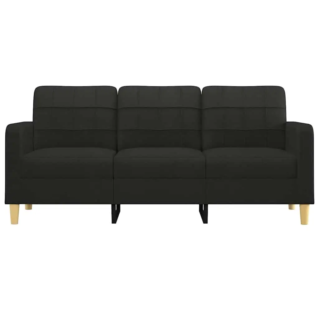 3-Seater Sofa 180cm Black Modern Fabric Lounge Furniture