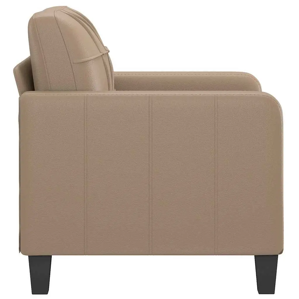 Sofa Chair Brown Faux Leather Modern Lounge Seating Armchair