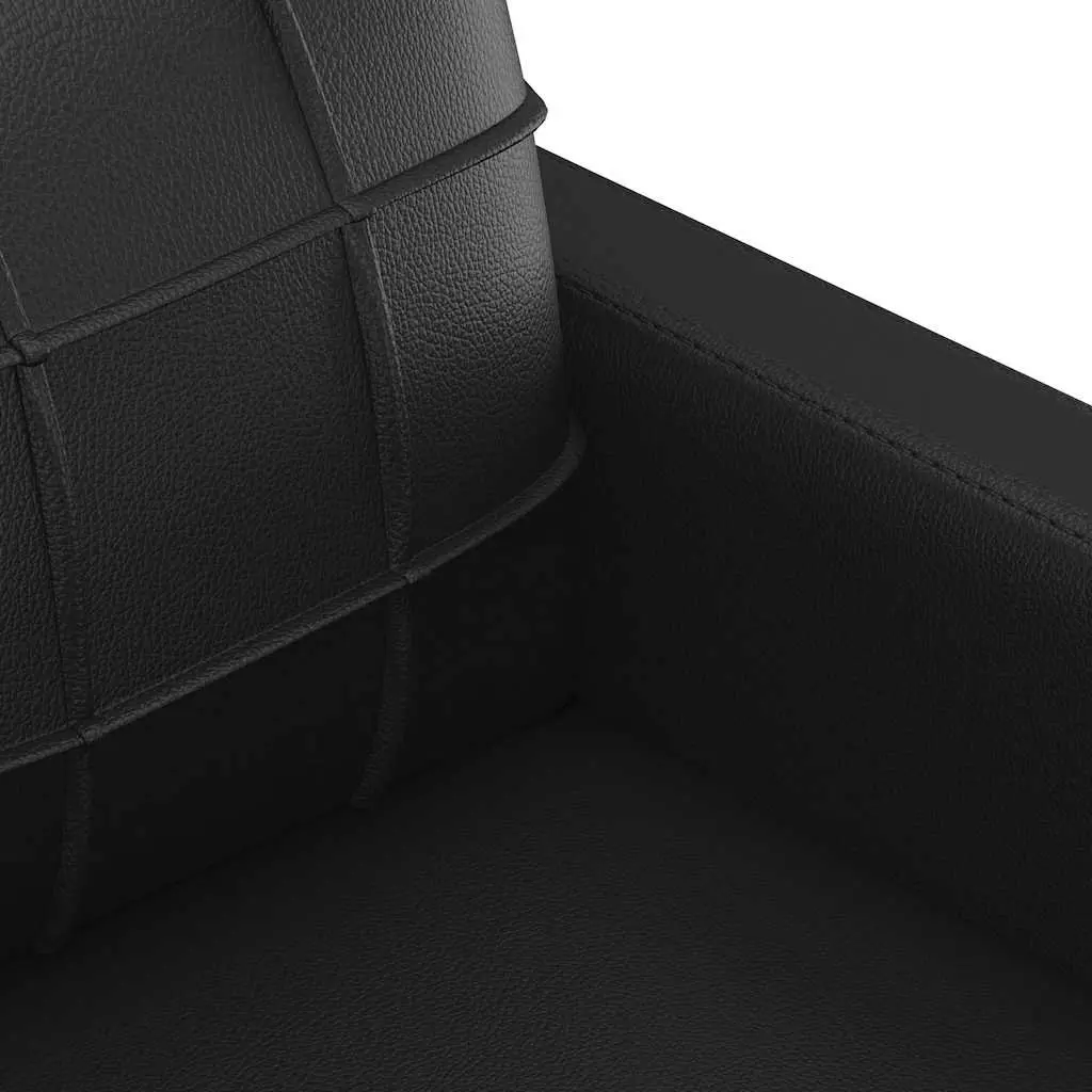 2-Seater Sofa Black Faux Leather 120cm Lounge Couch Modern Living Room Furniture
