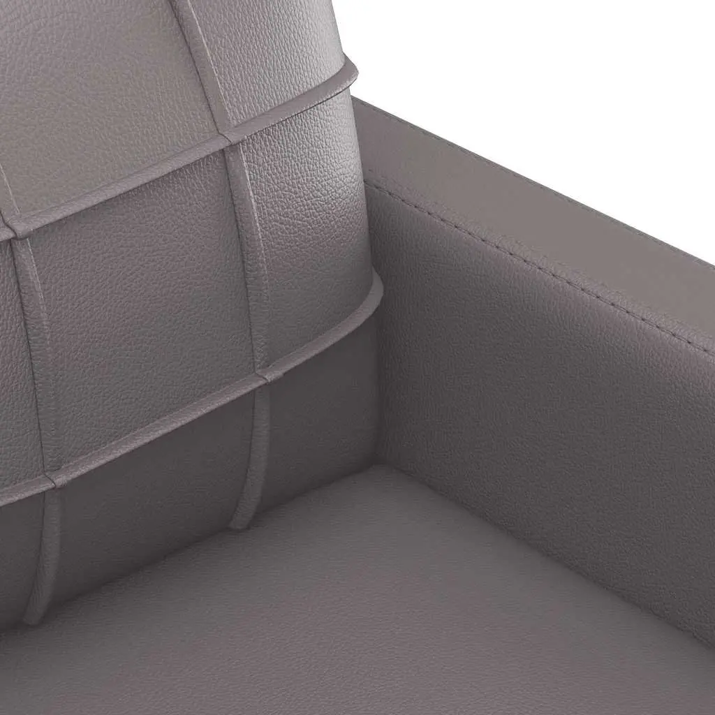2-Seater Sofa 120cm Grey Faux Leather Modern Lounge Couch