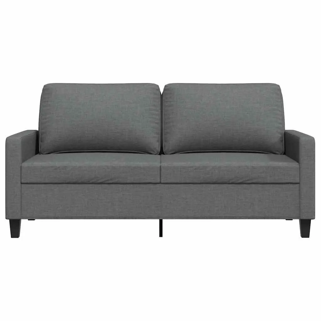 2-Seater Sofa 140cm Dark Grey Upholstered Lounge Couch