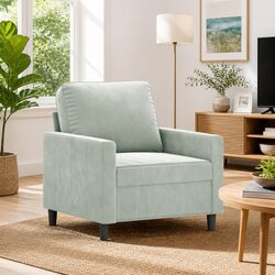 Sofa Chair Grey 60cm Single Seater Armchair Living Room Furniture Modern Design