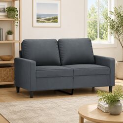 Contemporary Grey Velvet 2-Seater Couch for Your Living Room