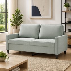 Modern 2-Seater Grey Velvet Sofa for Cozy Living Rooms