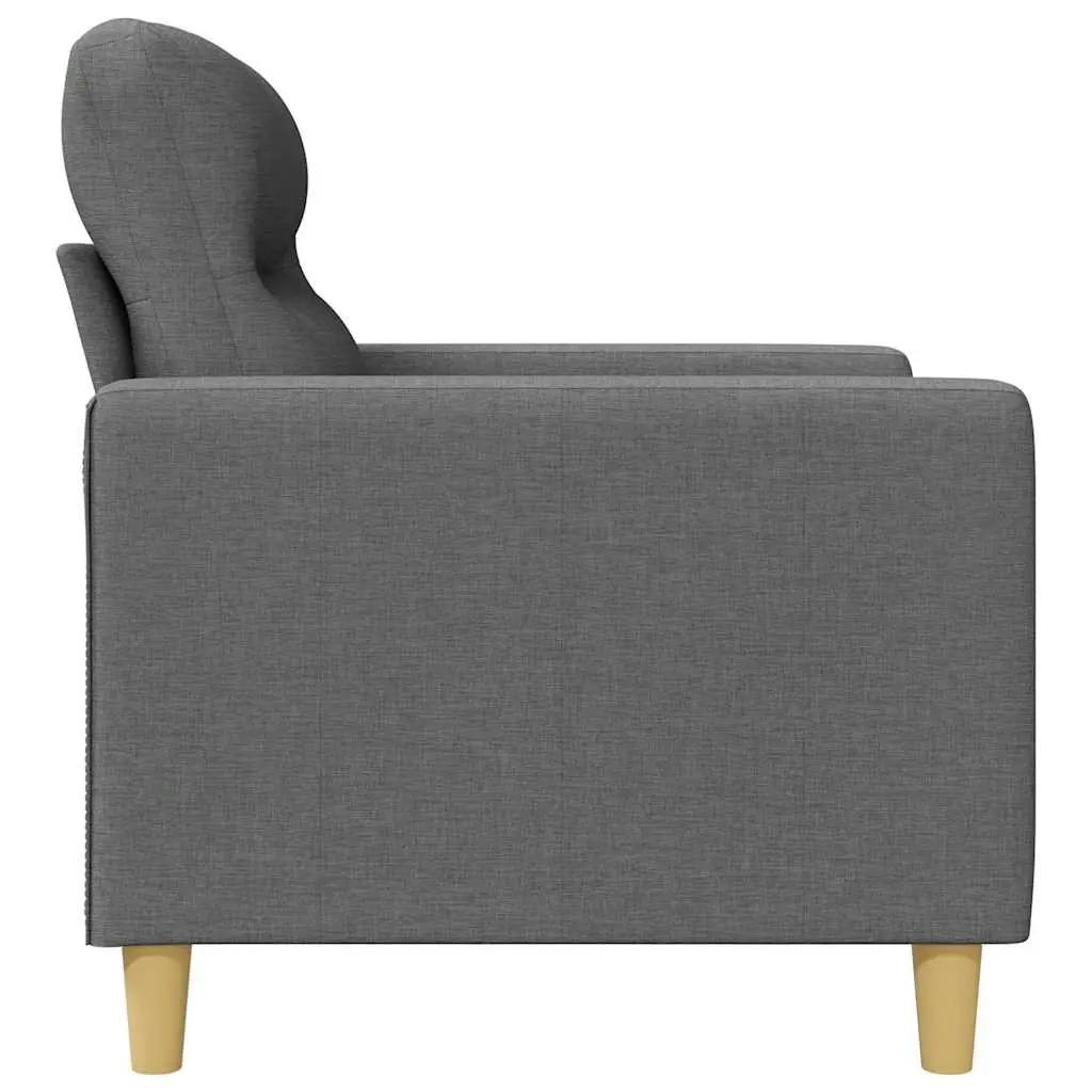 2-Seater Sofa Grey Fabric 120cm Living Room Couch Comfortable Upholstered Seat