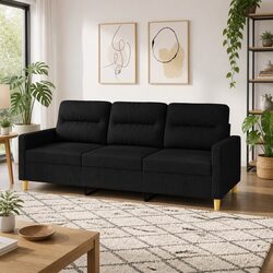 Enhance Your Living Space with a 3-Seater Black Sofa
