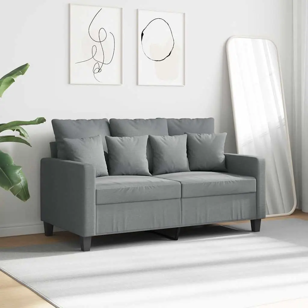 2-Seater Sofa 120cm Light Grey Modern Lounge Couch Fabric Settee