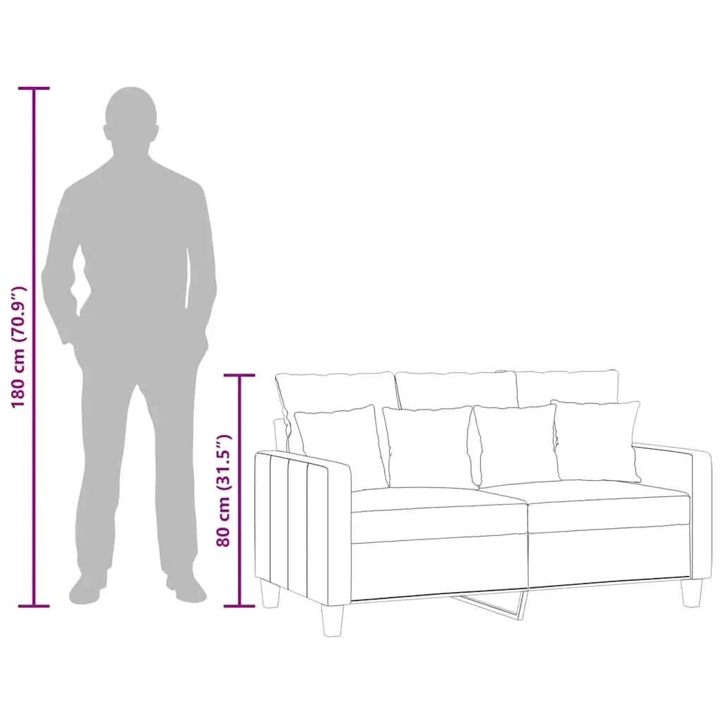 2-Seater Sofa 120cm Light Grey Modern Lounge Couch Fabric Settee