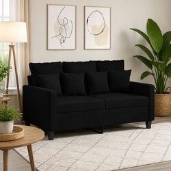 Stylish 2-Seater Black Couch for Modern Living
