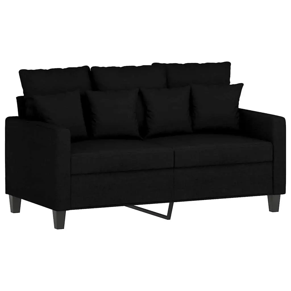 2-Seater Sofa Black 120cm Fabric Couch Living Room Lounge Furniture Settee