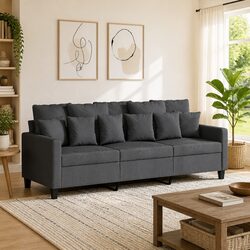 Enhance Your Living Space with a Dark Grey 3-Seater