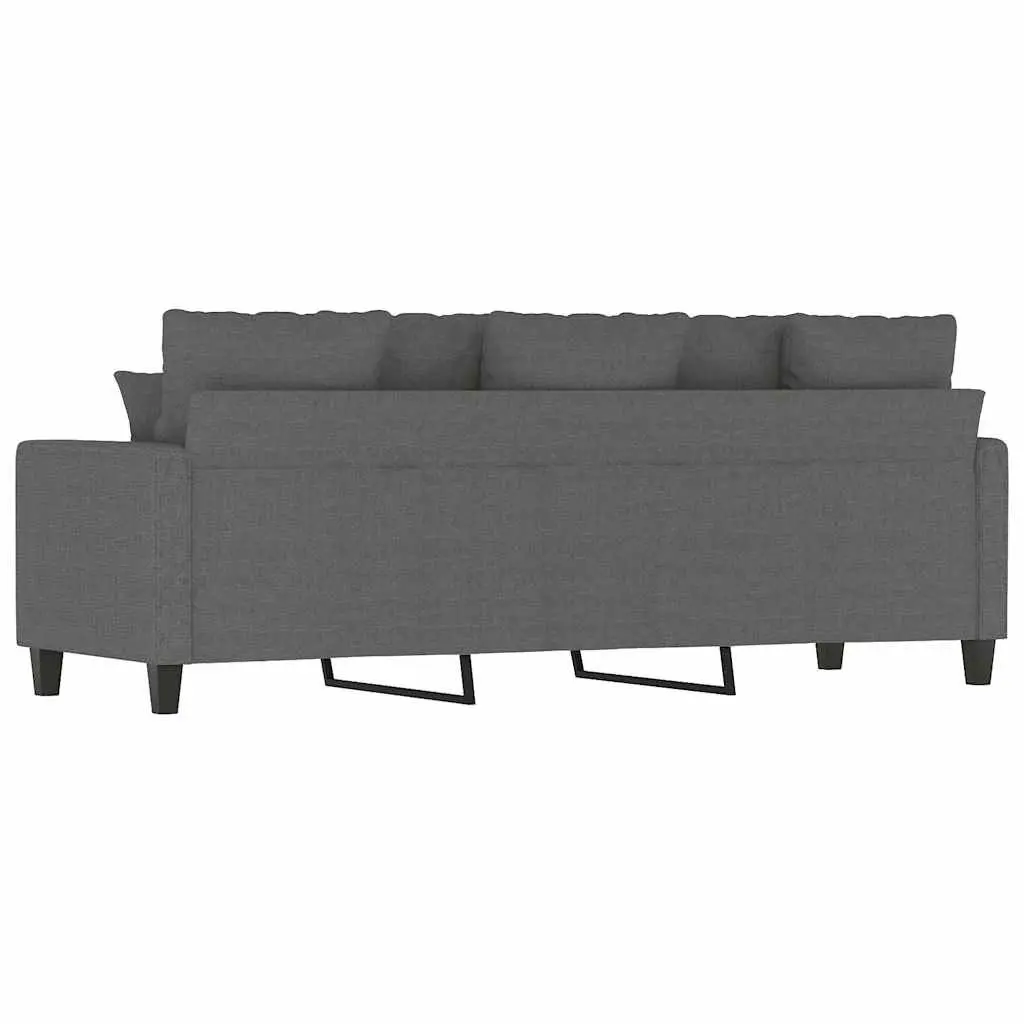 3-Seater Sofa Dark Grey 180cm Living Room Couch Fabric Upholstered Furniture
