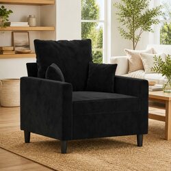 Stylish Black Velvet Accent Chair 60cm for Your Living Space