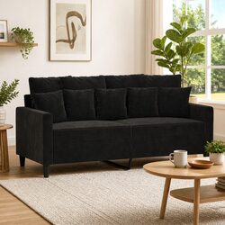 Elevate Your Living Room with a Luxurious Black Velvet Sofa