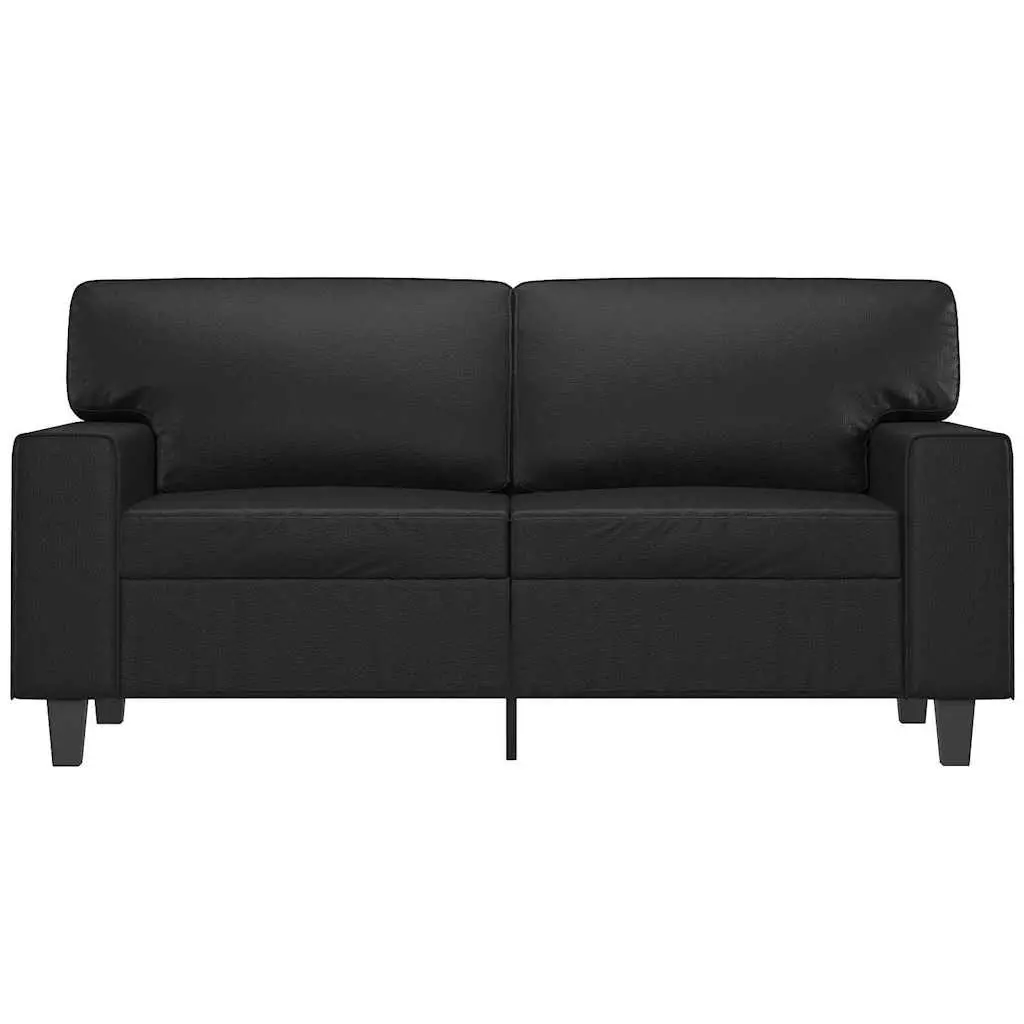 2-Seater Sofa 120cm Black Faux Leather Modern Living Room Couch