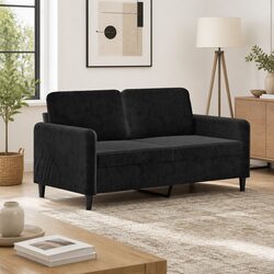 Elevate Your Living Space with a Black Velvet 2-Seater Sofa