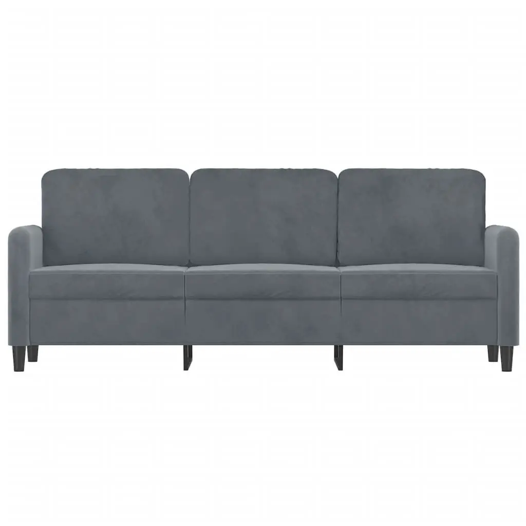 3-Seater Sofa 180cm Grey Velvet Modern Couch