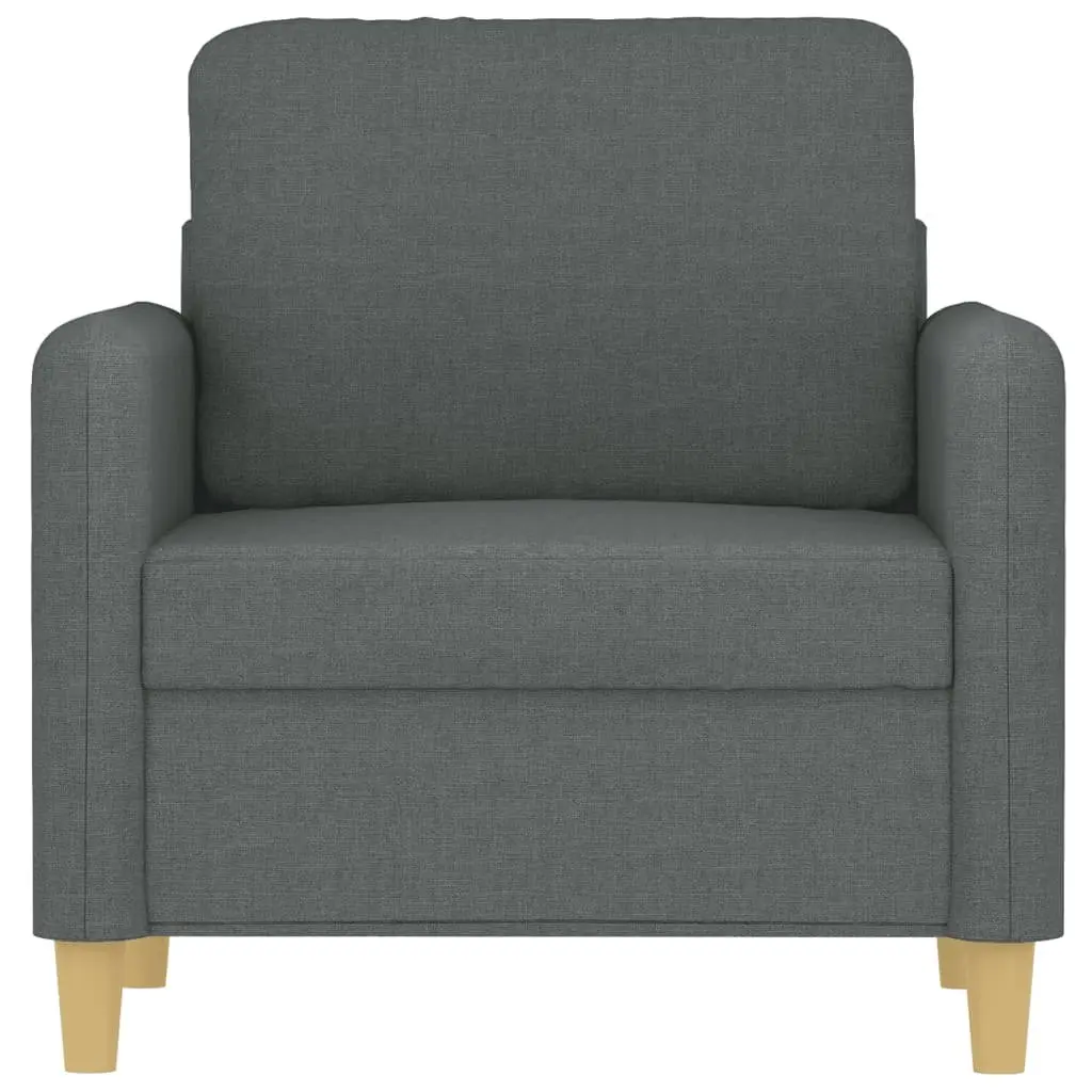 Grey Fabric Sofa Chair 60cm Wide Armchair Padded Seat Living Room Furniture
