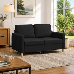 Versatile Black 2-Seater Sofa for Relaxation