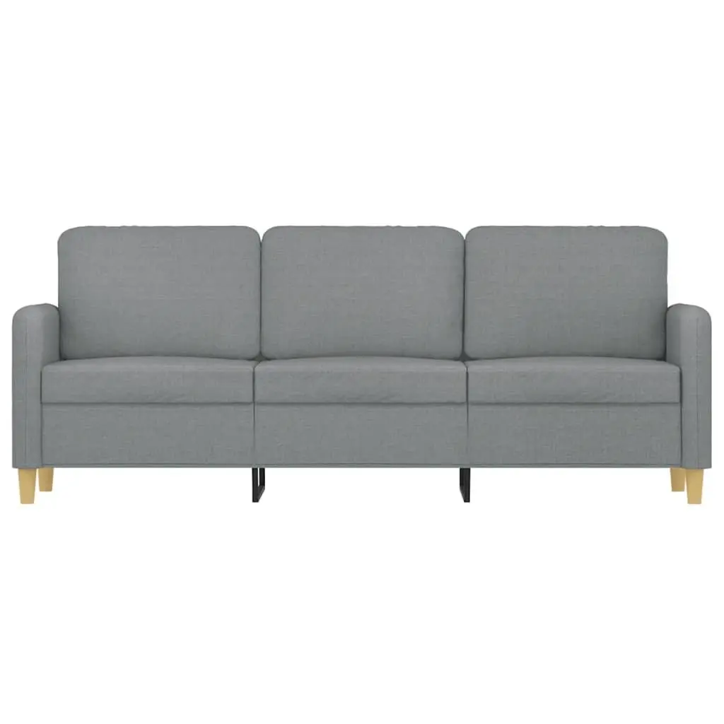 3-Seater Sofa 180cm Grey Fabric Upholstered Couch